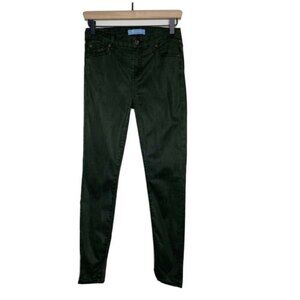 7 For All Mankind Women's Ankle Skinny Dark Bottle Green b(air) Jeans Size 25